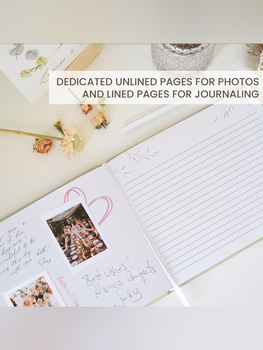 Guest Book - Sage Green Hardcover with Gold Foil - Picture 3 of 4